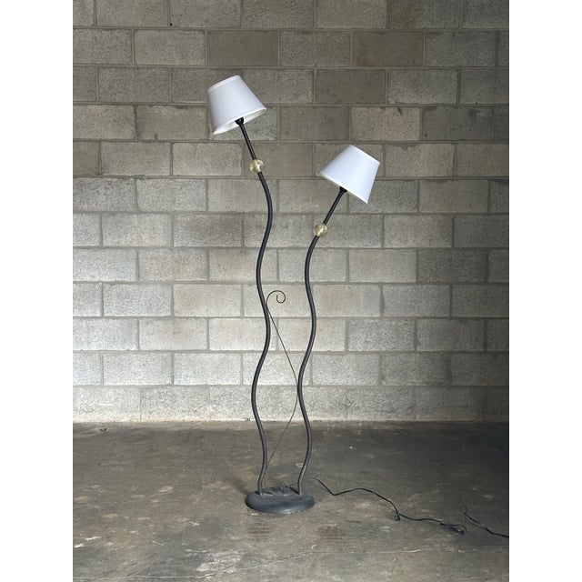 Plastic 1980s American Modernist Designer Postmodern Metal and Acrylic Floor Lamp. For Sale - Image 7 of 12