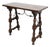 Antique Spanish Colonial 19th C. Trestle Table With Iron Stretcher For Sale