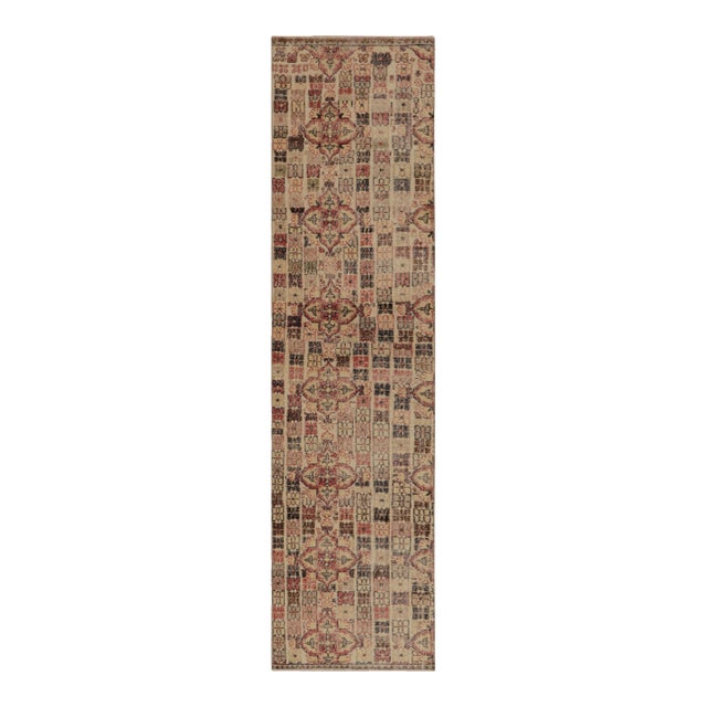 Vintage Turkish Runner Rug, Multi-Color Geometric Patchwork Pattern – Rug & Kilim For Sale