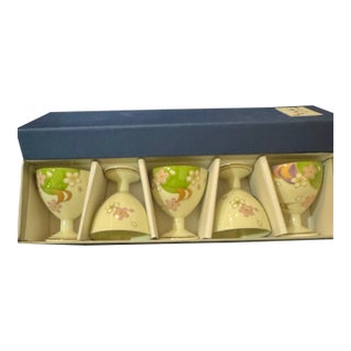Vintage Japanese Arita Ware Wine Glasses – Set of 5 in Original Box For Sale