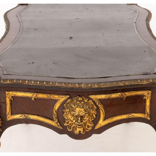 Louis XV Style Gilt Metal and Mahogany Bureau Plat For Sale - Image 11 of 12