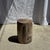 Wood Small Side Table in Beige-Grey and Petrified Wood, 1980s For Sale - Image 7 of 18