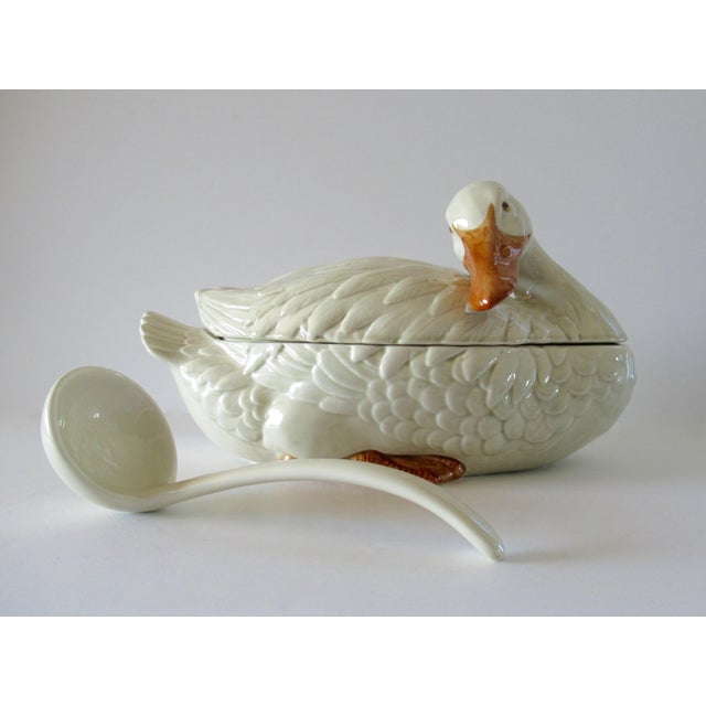 Vintage Fitz & Floyd Duck Ceramic Soup Tureen With Ladle Chairish