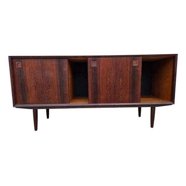 Brown 1970s Danish Modern Rosewood Sideboard Console Credenza Buffet Console Mid Century For Sale - Image 8 of 15