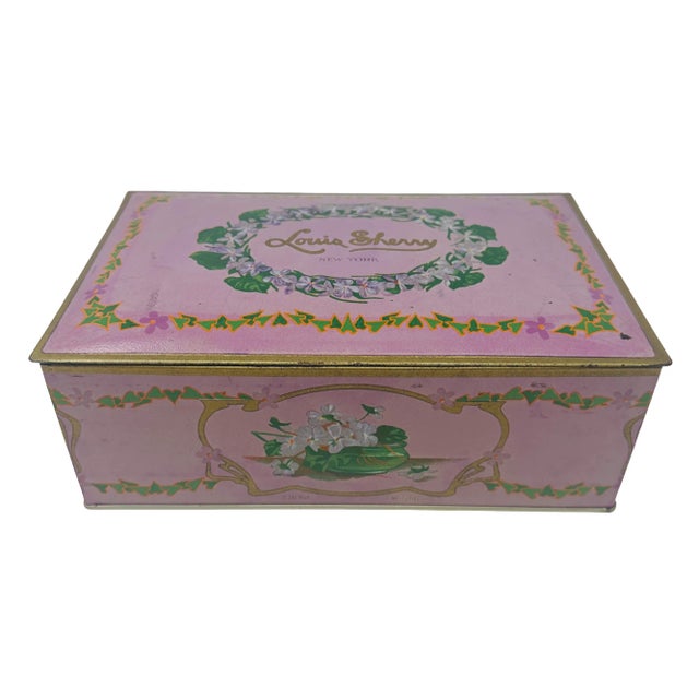 Vintage Louis Sherry New York Metal Candy Box 2 Lb. For Sale - Image 11 of 11