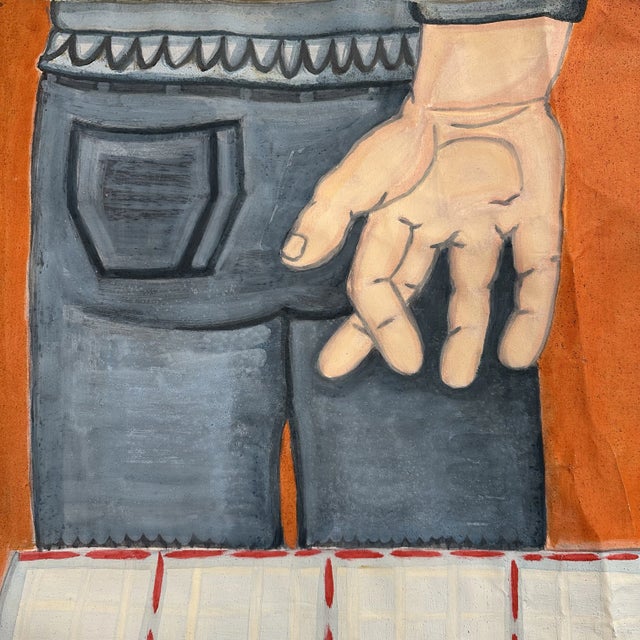 Jovi Schnell Toast Painting This painting is loose canvas that was previously taken off the stretcher and rolled up. The...