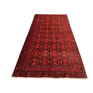 Vintage Afghan Ersari Turkmen All-Over Gul Rug - 7'8" X 4'1" For Sale