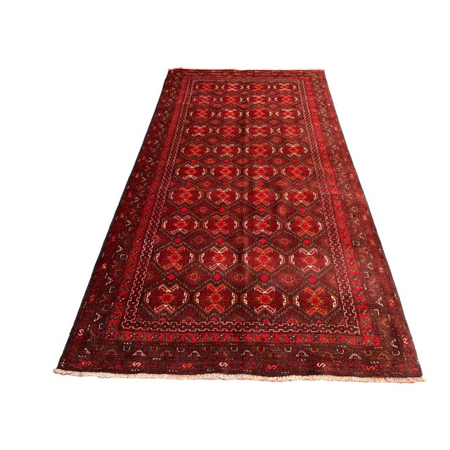 Vintage Afghan Ersari Turkmen All-Over Gul Rug - 7'8" X 4'1" For Sale