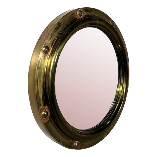 Brass Porthole Wall Mirror from Deutsche Werkstatten, 1950s For Sale