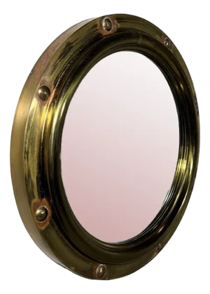 Brass Porthole Wall Mirror from Deutsche Werkstatten, 1950s