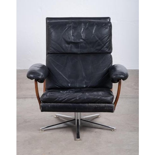 Swivel Armchair attributed to André Vandenbeuck for Strässle, 1960s For Sale - Image 6 of 12