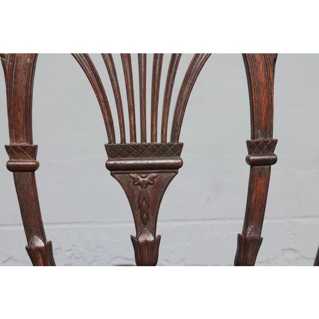 Sheraton Style Heavily Carved Mahogany Armchair For Sale - Image 10 of 13
