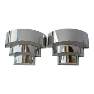 Pair of 1960s Chrome Sconces