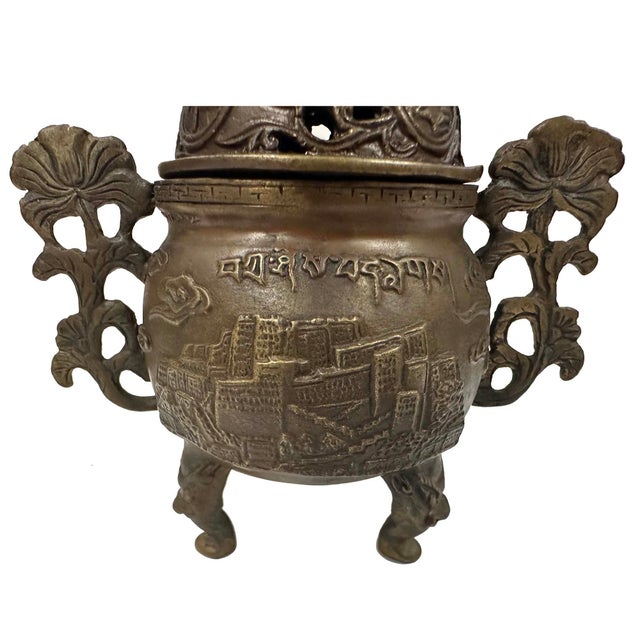 Mid 20th Century Tibetan Buddhist Tripod Incense Burner (Censer) For Sale - Image 12 of 18