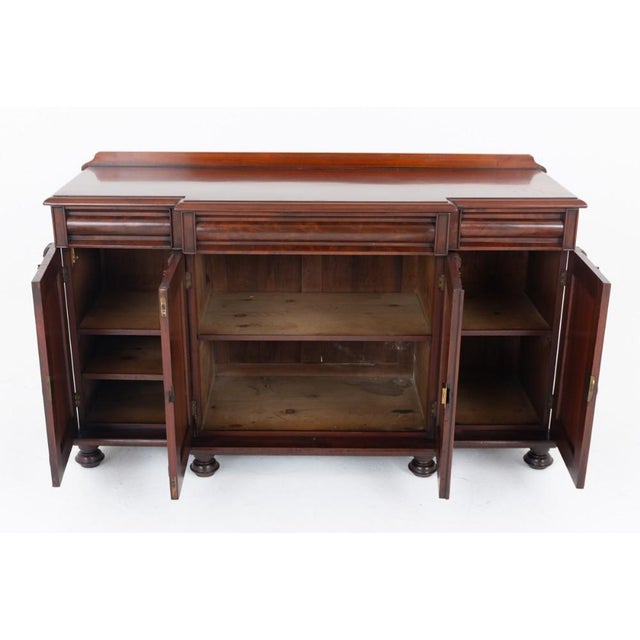 Victorian Mahogany Breakfront Buffet, 1850s For Sale - Image 4 of 10