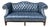 Vintage Blue Leather Camelback Chesterfield Sofa For Sale