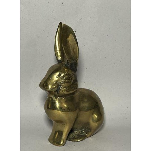 Vintage Solid Brass Bunny Rabbit Figurine For Sale - Image 6 of 12