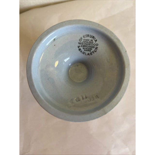 Mid-Century Modern Vintage MCM Wedgwood Queen’s Ware Blue Tulip Trumpet Vase For Sale - Image 3 of 4