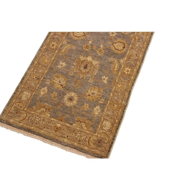 Boho Chic Ziegler Gray/Brown Wool Runner Rug- 2'8'' X 10'10'' For Sale - Image 4 of 10