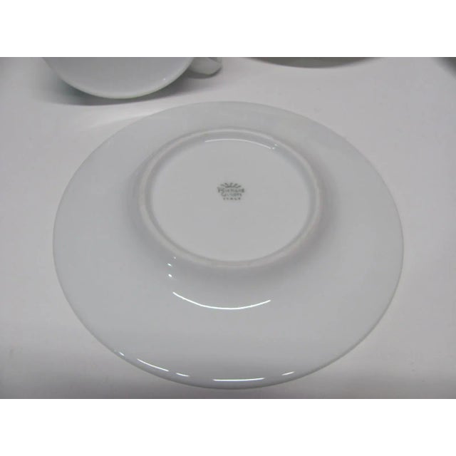 Mid 20th Century Richard Ginori Mid 20th Century Yellow and Teal Flowers 4 Cups and 4 Saucers, Italy- 8 Pieces For Sale - Image 5 of 8