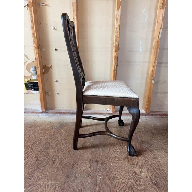 Wood Antique George III Style Ball and Claw Feet Mahogany Side Chair For Sale - Image 7 of 14