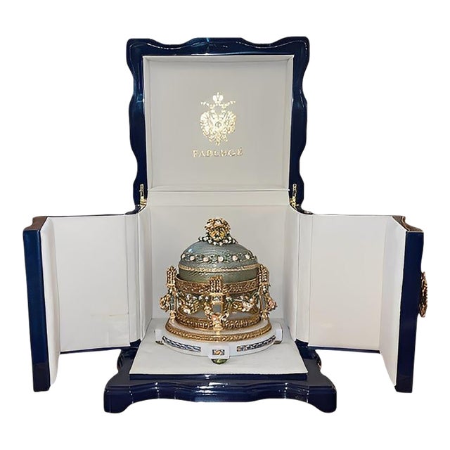 Fabergé Branded Enamel Egg, Love Trophies Design, Late 20th Century. For Sale