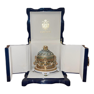 Fabergé Branded Enamel Egg, Love Trophies Design, Late 20th Century.