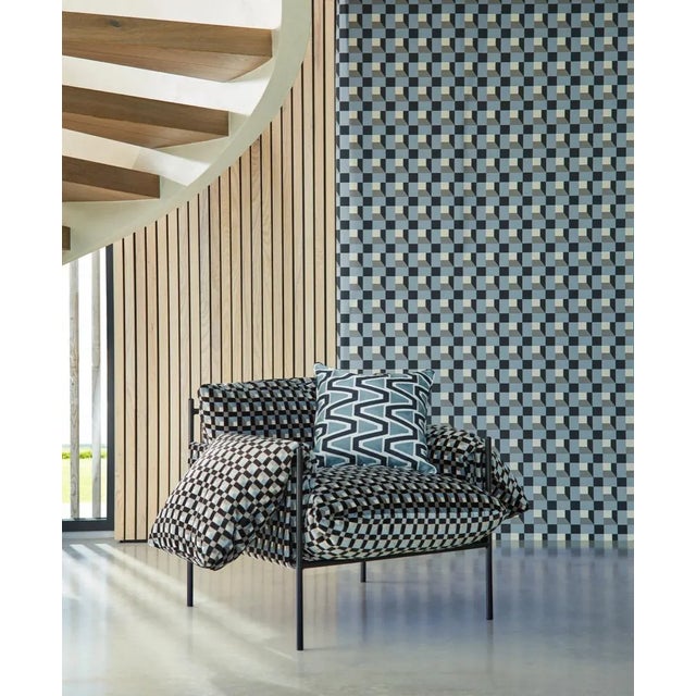 Contemporary Harlequin Blocks Fabric in Nectar/Sketched/Diffused Light For Sale - Image 3 of 3