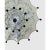 Late 20th Century Vintage Two Tiers Upside Down Umbrella Ceiling Chandelier With Bells, White/ Blue in Arabasic Design Style For Sale - Image 5 of 10
