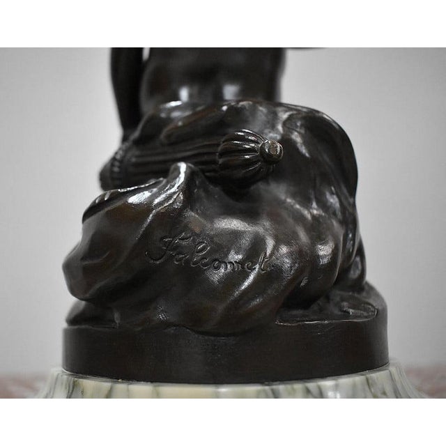 After E.M. Falconnet, Pensive Love, 1870, Bronze For Sale - Image 12 of 13