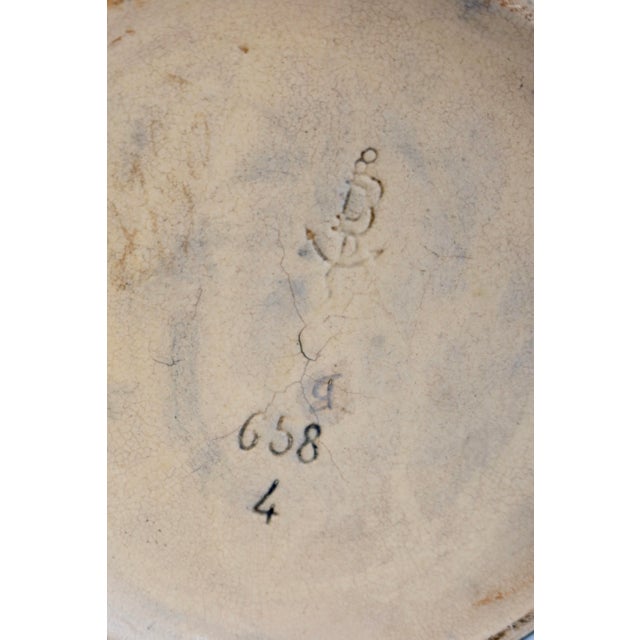Antique Fives-Lille Cachepot in Blue Glazed Ceramic with Neo-Renaissance Decor by Gustave De Bruyn, 19th Century For Sale - Image 10 of 11