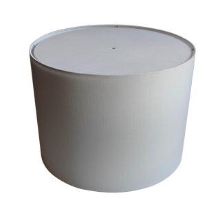 Large Linen Drum Shade w/ Diffuser For Sale