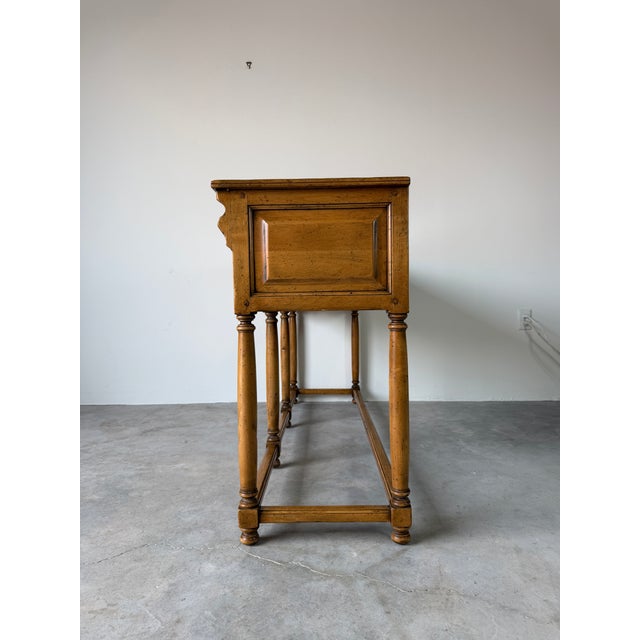 Brown Vintage Mediterranean Spanish Colonial Style Three-Drawer Console Table For Sale - Image 8 of 18