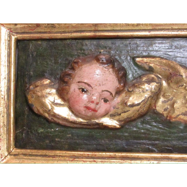 Antique Hand Carved Spanish Colonial Framed Putti Heads For Sale - Image 13 of 17