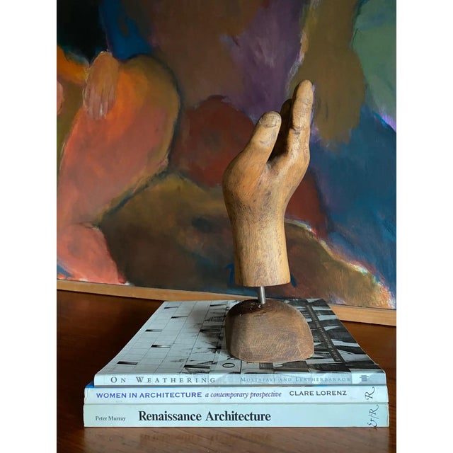 Folk Art Carved Wood Sculpture of Hand For Sale - Image 9 of 12
