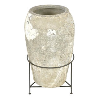 Large Terracotta Jar on Foot For Sale