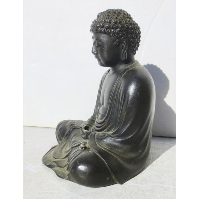 Antique Bronze Kamakura Amida Buddha For Sale - Image 4 of 6