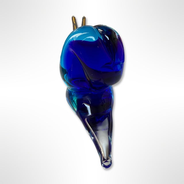 Murano Vintage Italian Murano Hand-Blown Glass Large Snail Sculpture, Signed For Sale - Image 4 of 6