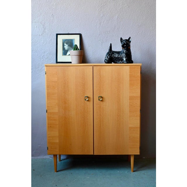 Contemporary Vintage Shoe Cabinet in Light Wood and Chrome-Plated Metal, 1960s For Sale - Image 3 of 13