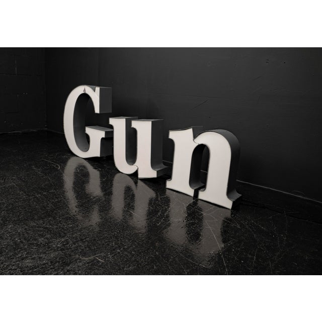 Gun LED Letters, 1980s, Set of 3 For Sale - Image 10 of 18