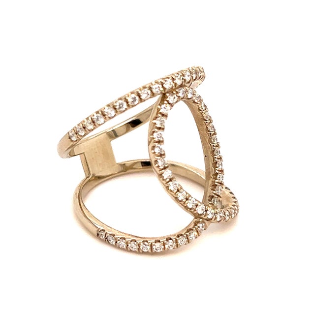 Diamond Ring 14k Gold 0.85 TCW Certified For Sale - Image 4 of 12