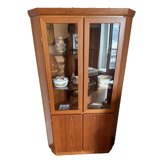 Mid Century Modern Corner Cabinet For Sale