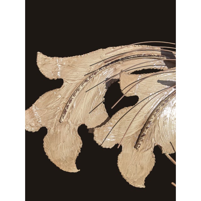 1990s Vintage Curtis Jere Signed Floral Metal Wall Sculpture For Sale - Image 5 of 9