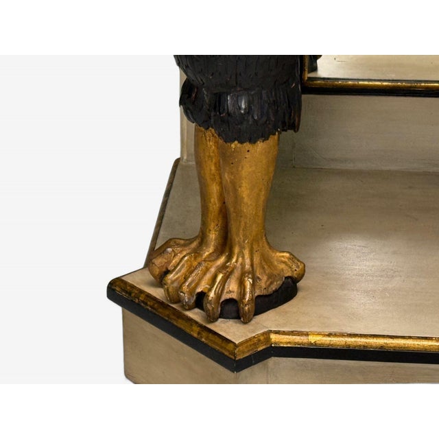 Wood Maison Jansen Attr., Hollywood Regency, Giltwood, Mirrored Console Table, 1940s For Sale - Image 7 of 11