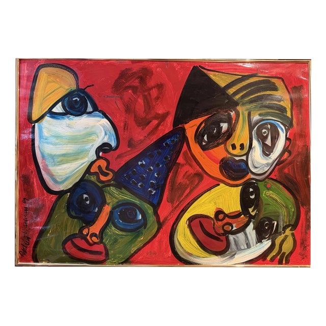 Robert Peter Keil, Faces, Oil Painting on Canvas For Sale