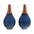 Large Artisan Teardrop Ceramic Vases in Deep Blue and Terracotta Glaze - A Pair For Sale - Image 12 of 18