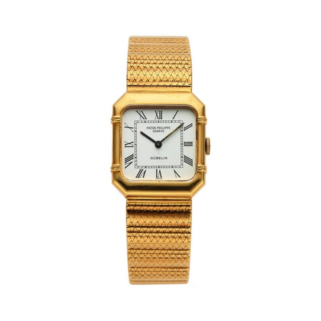1990s Patek Philippe for Gübelin 4457/1 Double Signed 18k Gold 23mm Manual Watch For Sale - Image 10 of 18