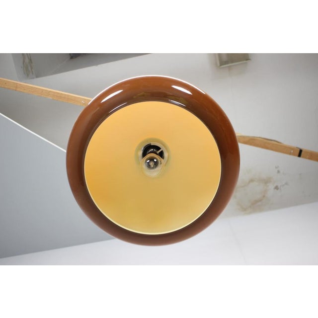 Mid-Century Adjustable Glass Pendant Lamp, Europe, 1970s For Sale - Image 3 of 12