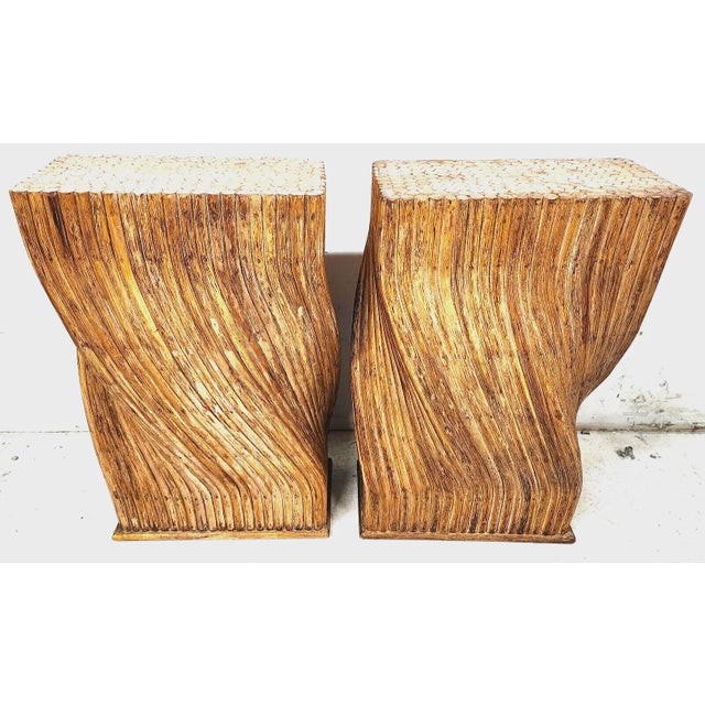 McGuire Bamboo Dining Console Table Bases Pedestals Boho For Sale - Image 12 of 12