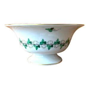 An Herend Porcelain Footed Bowl With Gold Trim - Persil (Parsley) Pattern